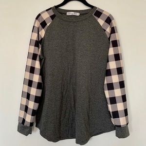 Long sleeve flannel tshirt